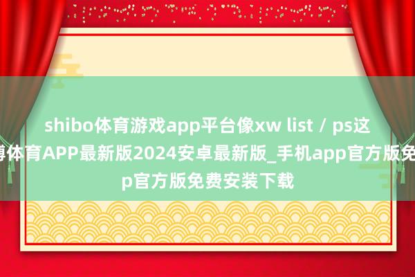 shibo体育游戏app平台像xw list / ps这些敕令-世博体育APP最新版2024安卓最新版_手机app官方版免费安装下载