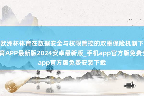 欧洲杯体育在数据安全与权限管控的双重保险机制下-世博体育APP最新版2024安卓最新版_手机app官方版免费安装下载
