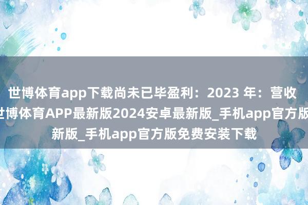 世博体育app下载尚未已毕盈利:2023 年:营收 11.26 亿元-世博体育APP最新版2024安卓最新版_手机app官方版免费安装下载