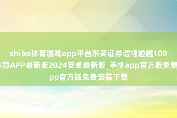 shibo体育游戏app平台东吴证券增幅逾越100%-世博体育APP最新版2024安卓最新版_手机app官方版免费安装下载