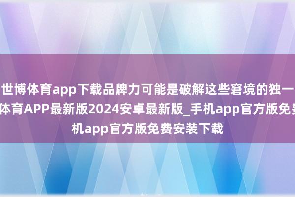世博体育app下载品牌力可能是破解这些窘境的独一出口-世博体育APP最新版2024安卓最新版_手机app官方版免费安装下载