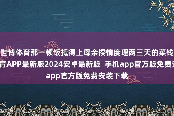世博体育那一顿饭抵得上母亲揆情度理两三天的菜钱-世博体育APP最新版2024安卓最新版_手机app官方版免费安装下载