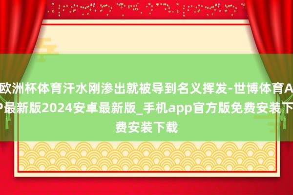 欧洲杯体育汗水刚渗出就被导到名义挥发-世博体育APP最新版2024安卓最新版_手机app官方版免费安装下载